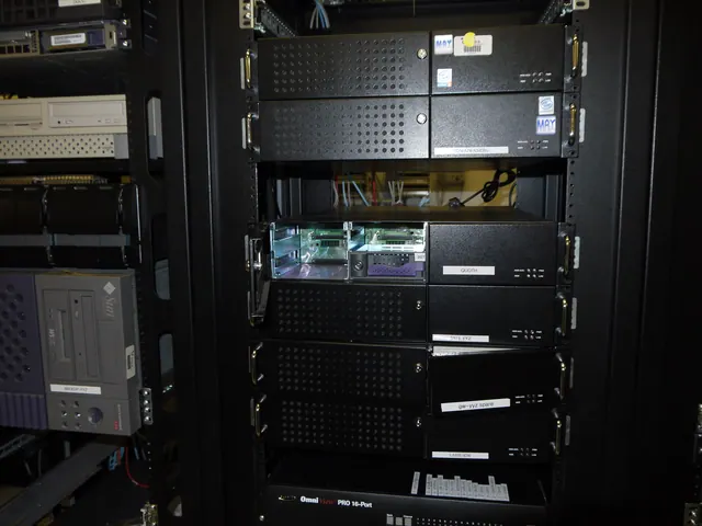 server racks in an office building machine room